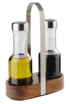Essig- und Öl-Menage -WOOD-