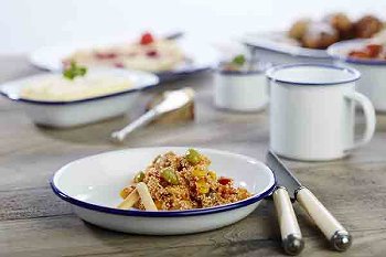 Teller, tief -ENAMELWARE-