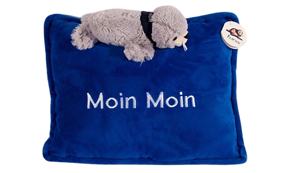 Plüsch-Kissen Flapsch 35 x 26 cm blau Moin Moin