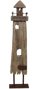 Holz-Leuchtturm Shabby