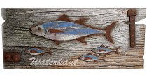 Holz-Bild Fischschwarm 3D