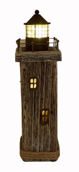 Holz-LED Leuchtturm Shabby