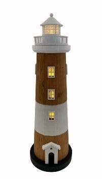 Holz-LED Leuchturm Shabby