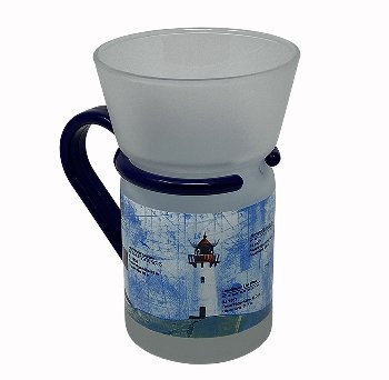 Teeglas blauer Griff