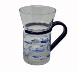 Teeglas blauer Griff