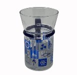 Teeglas blauer Griff