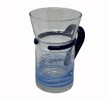 Teeglas blauer Griff