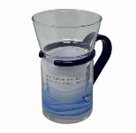 Teeglas blauer Griff