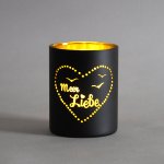 Glas-Windlicht Meer Liebe