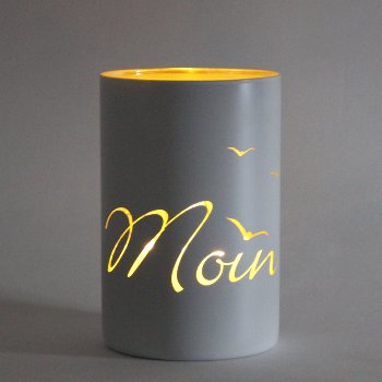 Glas-Windlicht Moin
