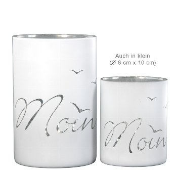 Glas-Windlicht Moin