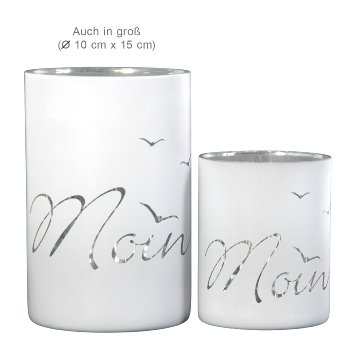 Glas-Windlicht Moin