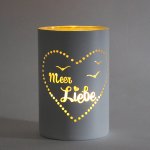 Glas-Windlicht Meer Liebe