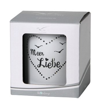 Glas-Windlicht Meer Liebe