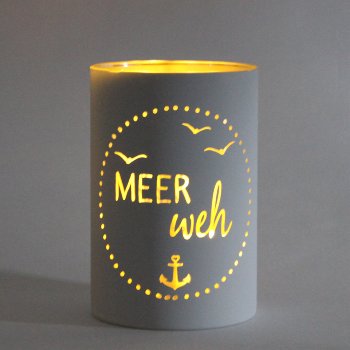 Glas-Windlicht Meer Weh