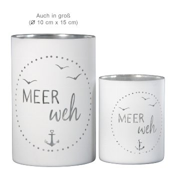 Glas-Windlicht Meer Weh