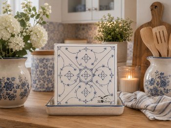 Serviette Indisch Blau