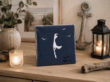 Serviette Insel Sylt blau