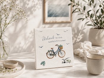 Serviette Urlaub mit Fahrrad