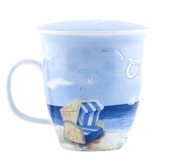 Deckeltasse Strand Ostsee