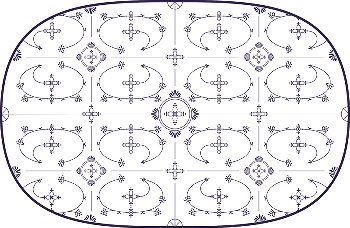 Tischset oval Ind.-Blau vinyl