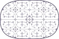 Tischset oval Ind.-Blau vinyl
